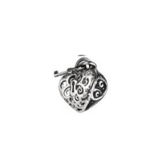 CHARM COEUR AVEC CLE ARGENT A1-381